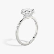 Radiant Cut - Plain Band - 6 Prong Classic Ring - 14 K Gold